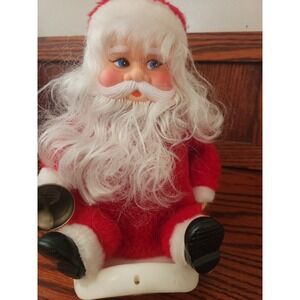 Vintage Santa On Snowboard Musical Christmas Decor Made In Taiwan Kitchy‎